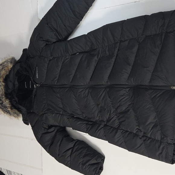 Marmot Women's Black Puffer Coat with Detachable Faux Fur Hood 700 Fill Down - Picture 1 of 16